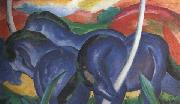 Franz Marc The Large Blue Horses (mk34) oil painting on canvas